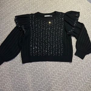 Gently used Alice & Olivia sweater, size L, black